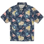Seattle Mariners Hawaiian Shirt - Flamingo Hibiscus | Moonbestprint