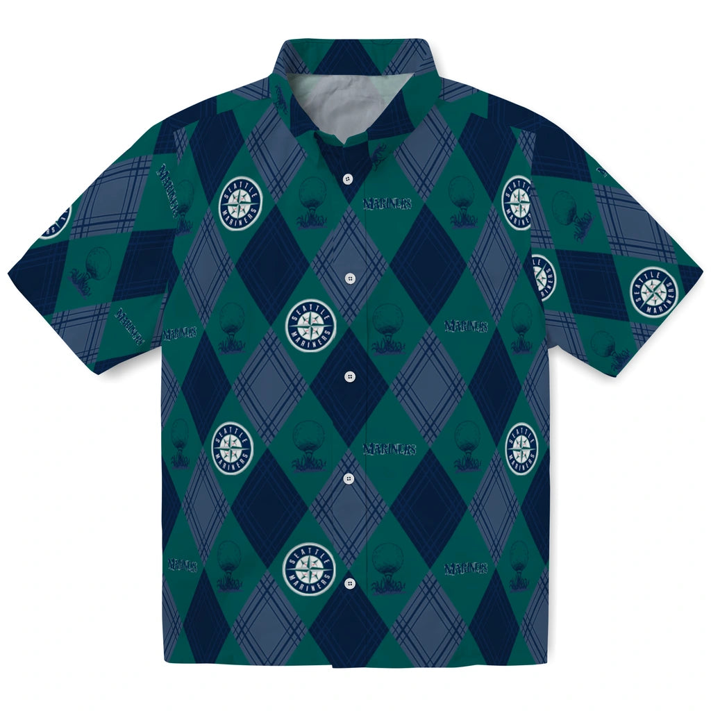 Seattle Mariners Hawaiian Shirt - Golfing Plaid | Moonbestprint