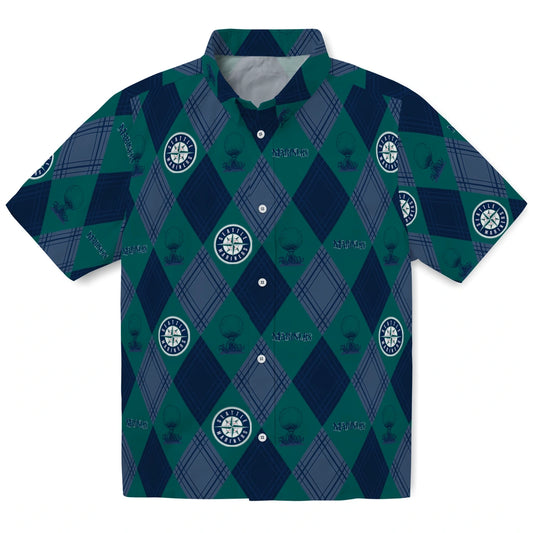Seattle Mariners Hawaiian Shirt - Golfing Plaid | Moonbestprint