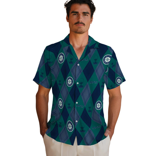 Seattle Mariners Hawaiian Shirt - Golfing Plaid | Moonbestprint