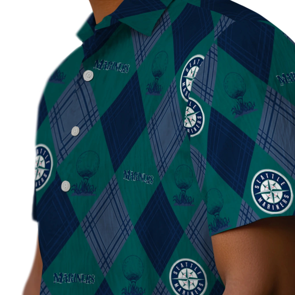Seattle Mariners Hawaiian Shirt - Golfing Plaid | Moonbestprint
