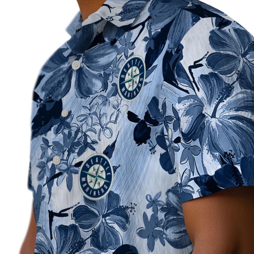 Seattle Mariners Hawaiian Shirt - Hibiscus Arrangement | Moonbestprint