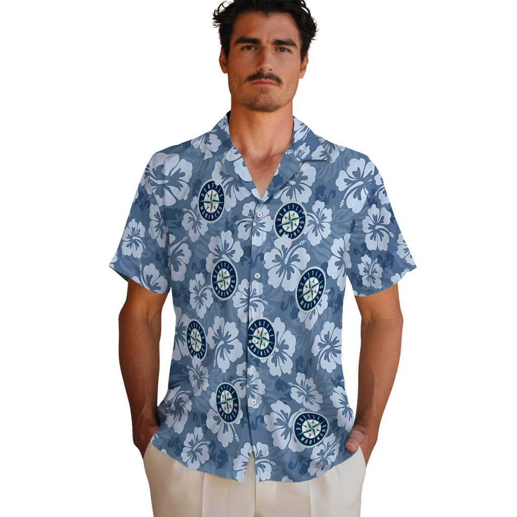 Seattle Mariners Hawaiian Shirt - Hibiscus Cluster | Moonbestprint