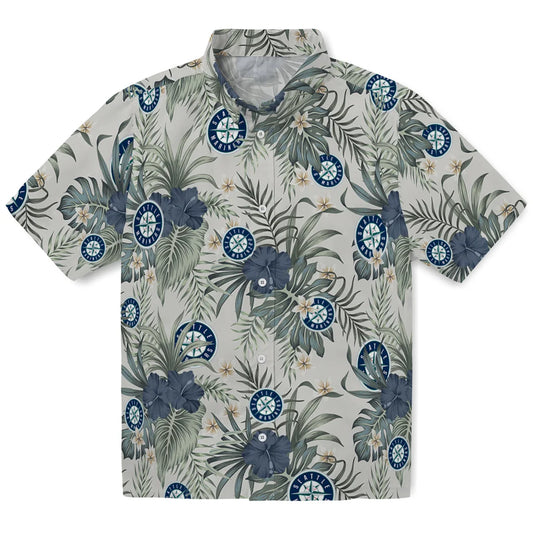 Seattle Mariners Hawaiian Shirt - Hibiscus Designs | Moonbestprint