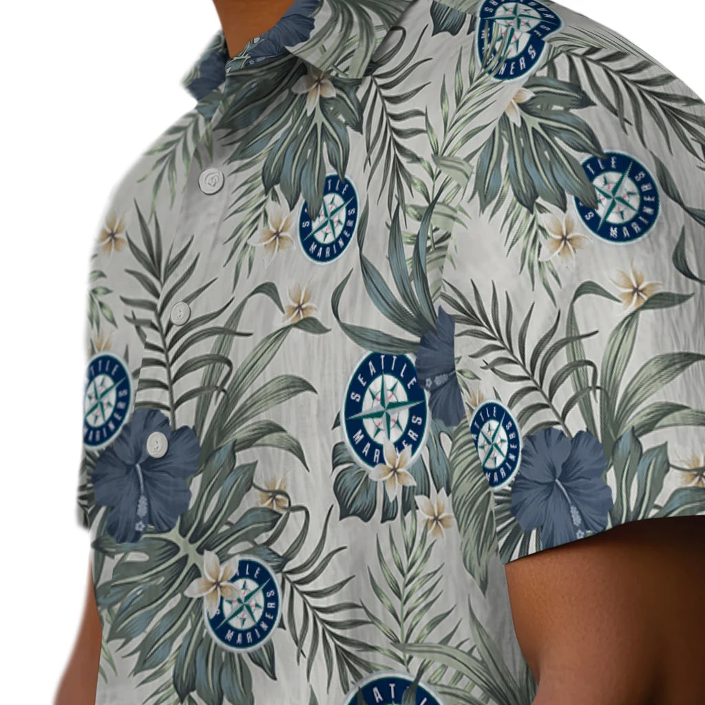 Seattle Mariners Hawaiian Shirt - Hibiscus Designs | Moonbestprint