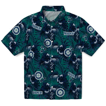 Seattle Mariners Hawaiian Shirt - Hibiscus Exotic | Moonbestprint