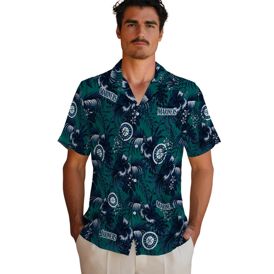 Seattle Mariners Hawaiian Shirt - Hibiscus Exotic | Moonbestprint