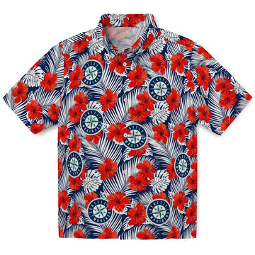 Seattle Mariners Hawaiian Shirt - Hibiscus Fiesta | Moonbestprint