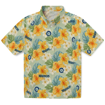 Seattle Mariners Hawaiian Shirt - Hibiscus Mood | Moonbestprint