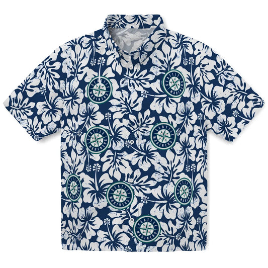 Seattle Mariners Hawaiian Shirt - Hibiscus Motif | Moonbestprint