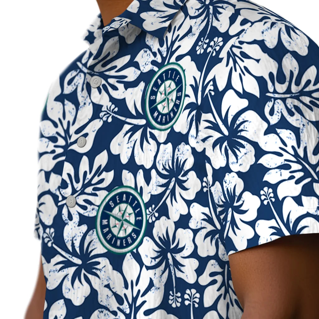 Seattle Mariners Hawaiian Shirt - Hibiscus Motif | Moonbestprint