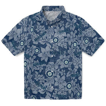Seattle Mariners Hawaiian Shirt - Hibiscus Oasis | Moonbestprint