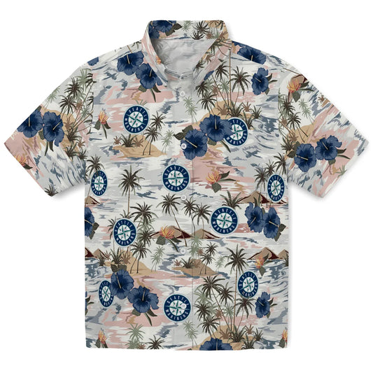 Seattle Mariners Hawaiian Shirt - Hibiscus Seaside | Moonbestprint