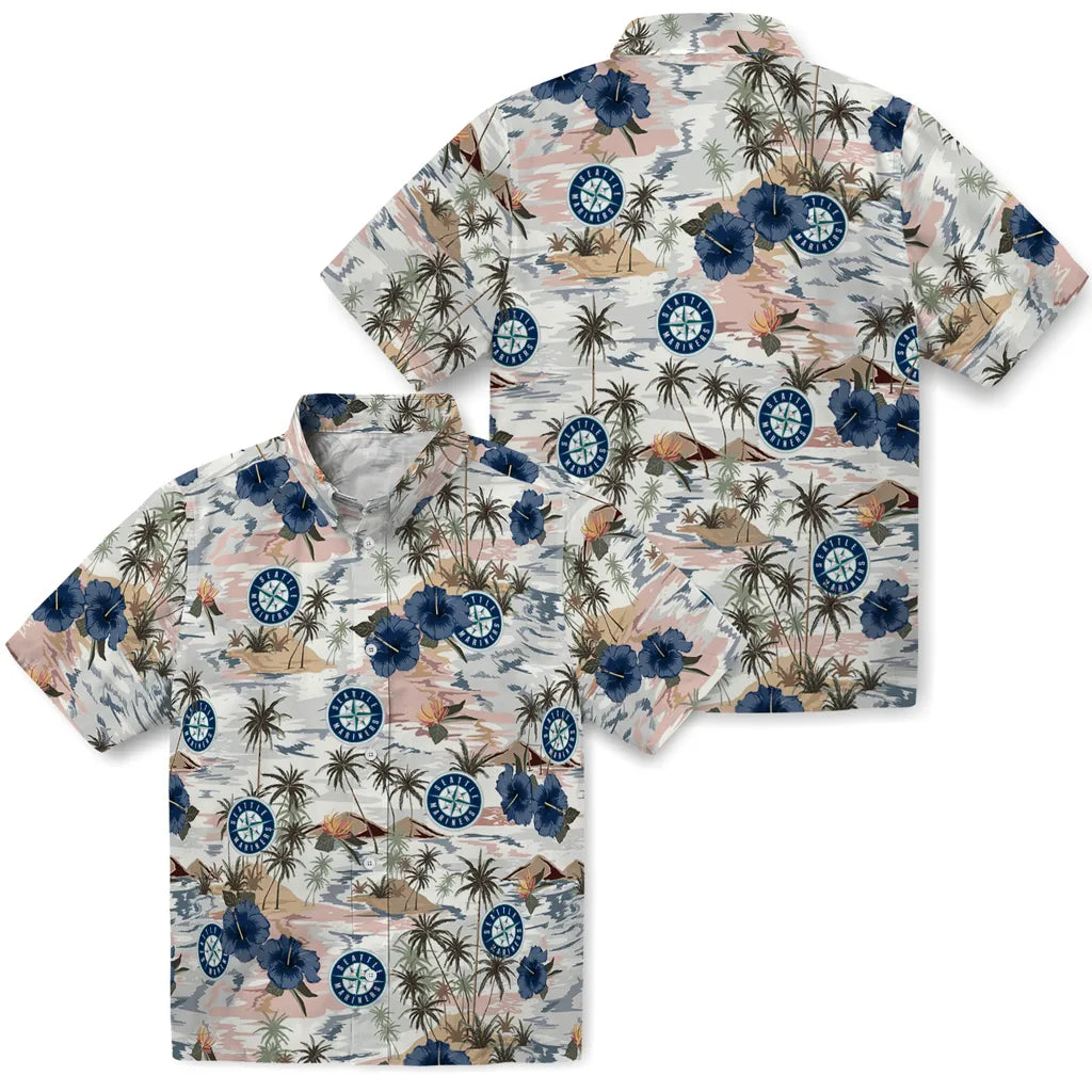 Seattle Mariners Hawaiian Shirt - Hibiscus Seaside | Moonbestprint