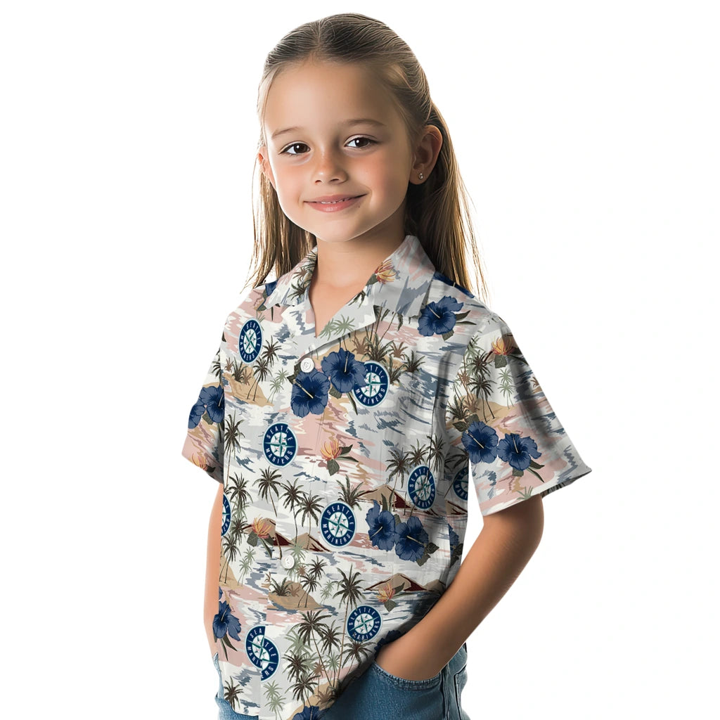 Seattle Mariners Hawaiian Shirt - Hibiscus Seaside | Moonbestprint