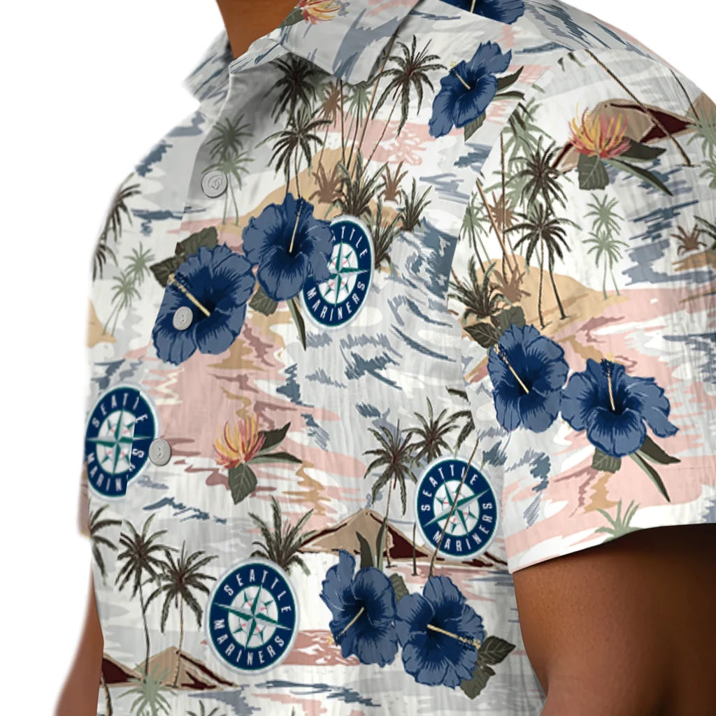 Seattle Mariners Hawaiian Shirt - Hibiscus Seaside | Moonbestprint