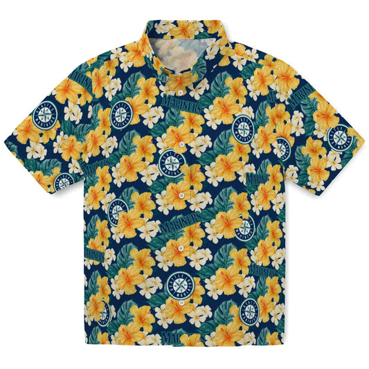 Seattle Mariners Hawaiian Shirt - Hibiscus Tropics | Moonbestprint