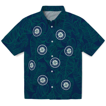 Seattle Mariners Hawaiian Shirt - Leaf Outline | Moonbestprint