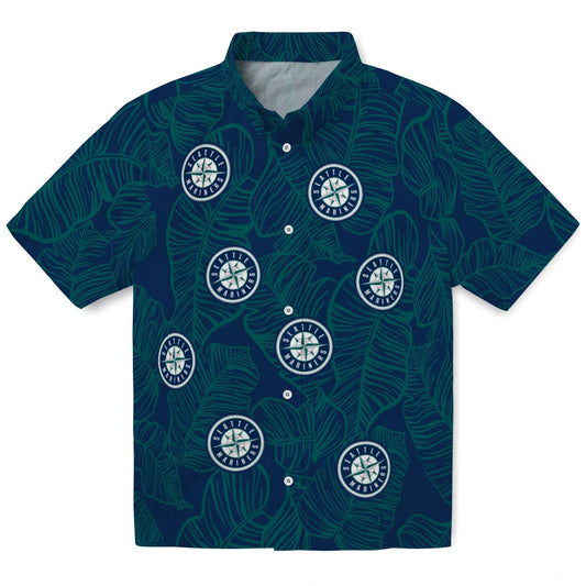 Seattle Mariners Hawaiian Shirt - Leaf Outline | Moonbestprint