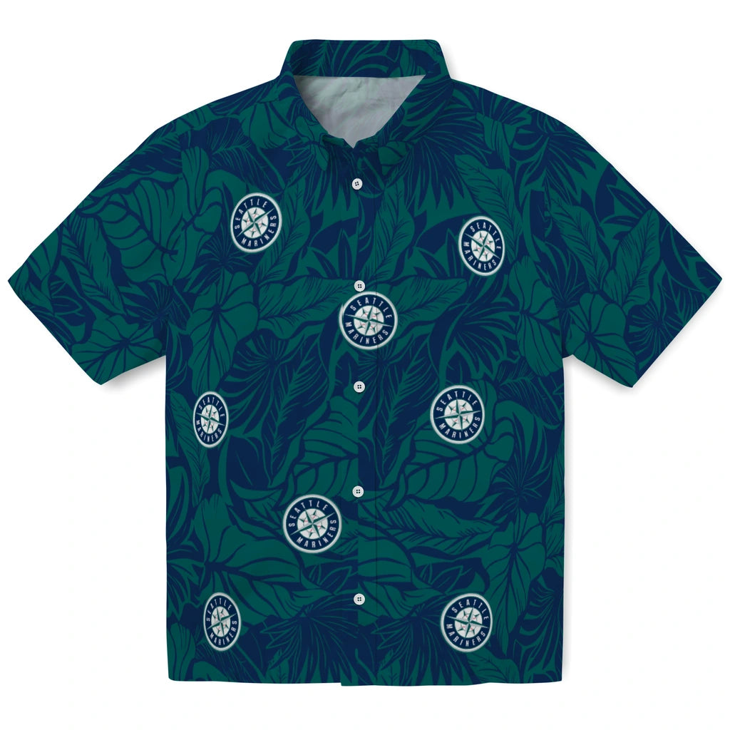 Seattle Mariners Hawaiian Shirt - Monstera Layer | Moonbestprint