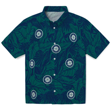 Seattle Mariners Hawaiian Shirt - Monstera Layer | Moonbestprint