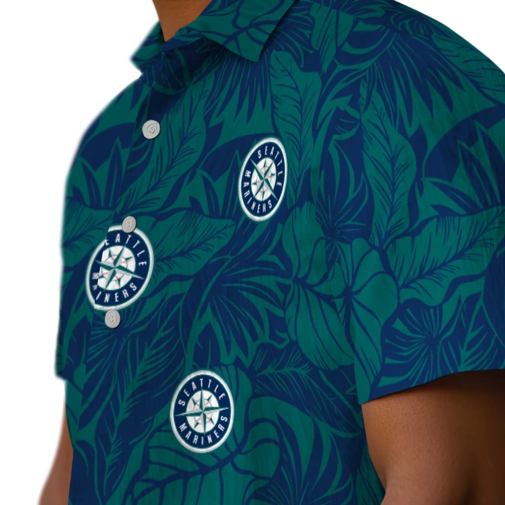 Seattle Mariners Hawaiian Shirt - Monstera Layer | Moonbestprint