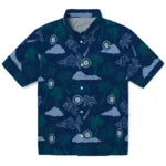 Seattle Mariners Hawaiian Shirt - Palm And Clouds | Moonbestprint