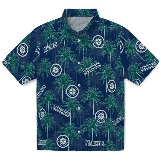Seattle Mariners Hawaiian Shirt - Palm Tree Motif | Moonbestprint