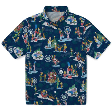 Seattle Mariners Hawaiian Shirt - Simpsons Christmas | Moonbestprint