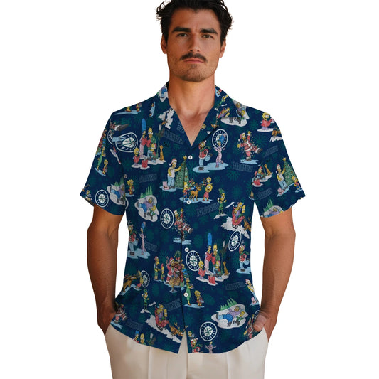 Seattle Mariners Hawaiian Shirt - Simpsons Christmas | Moonbestprint