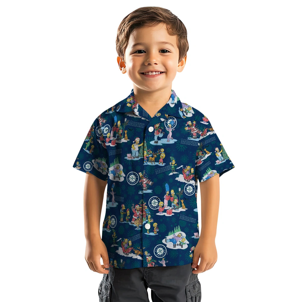 Seattle Mariners Hawaiian Shirt - Simpsons Christmas | Moonbestprint