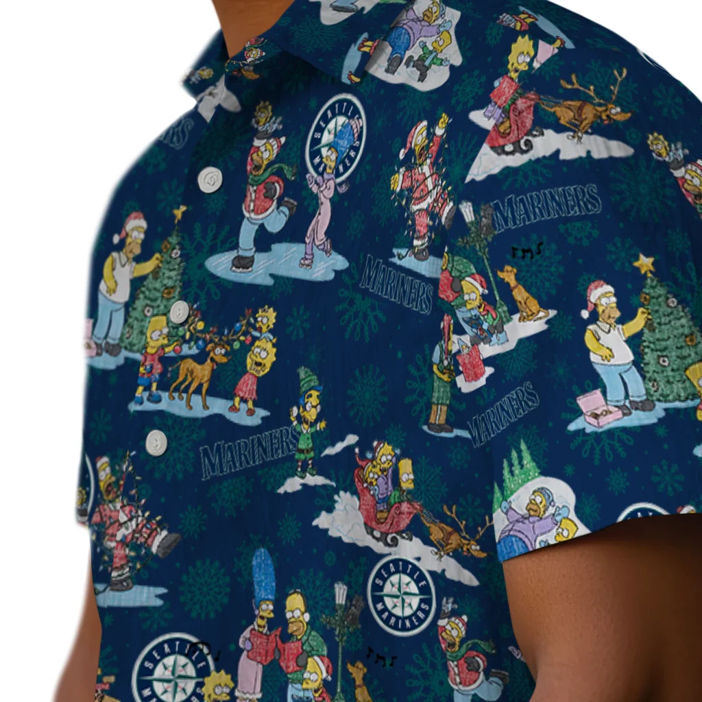 Seattle Mariners Hawaiian Shirt - Simpsons Christmas | Moonbestprint
