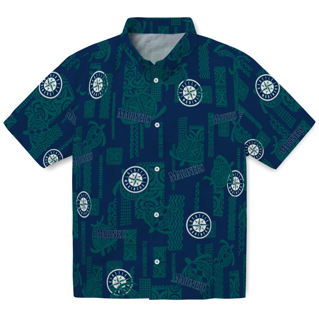 Seattle Mariners Hawaiian Shirt - Turtle Lines | Moonbestprint
