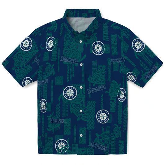 Seattle Mariners Hawaiian Shirt - Turtle Lines | Moonbestprint