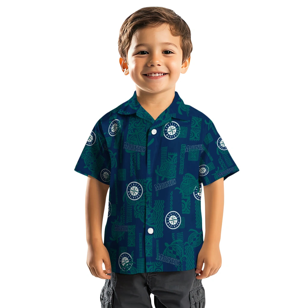 Seattle Mariners Hawaiian Shirt - Turtle Lines | Moonbestprint