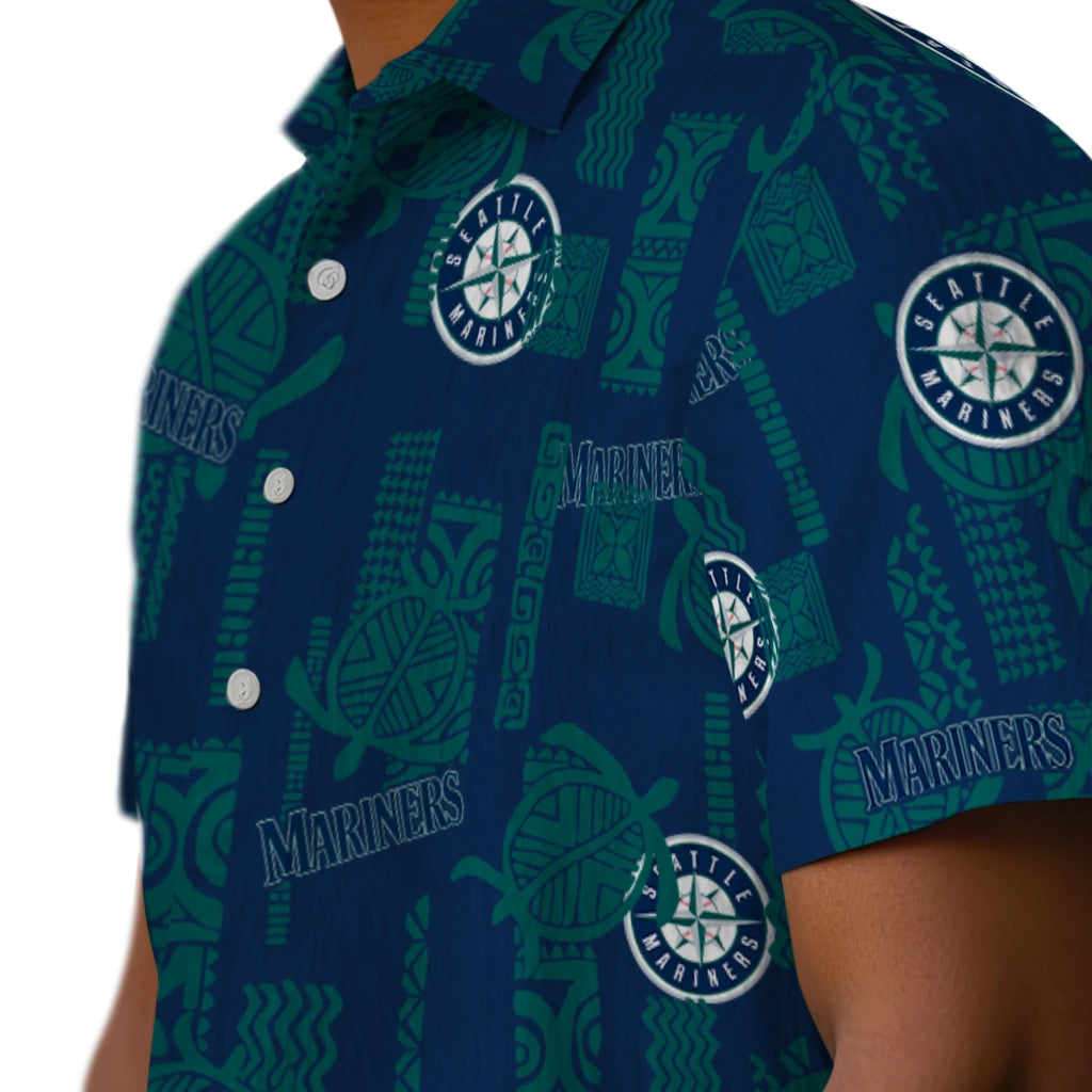 Seattle Mariners Hawaiian Shirt - Turtle Lines | Moonbestprint