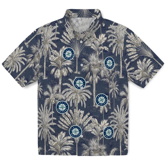 Seattle Mariners Hawaiian Shirt - Vintage Palm Tree | Moonbestprint