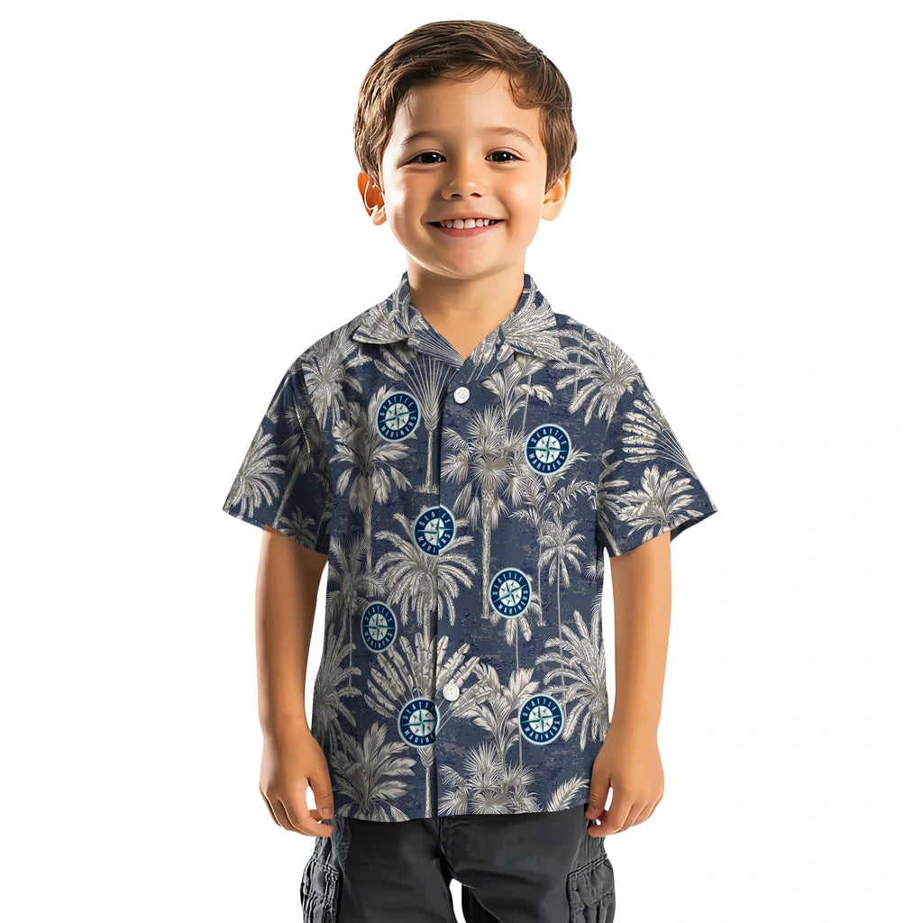 Seattle Mariners Hawaiian Shirt - Vintage Palm Tree | Moonbestprint