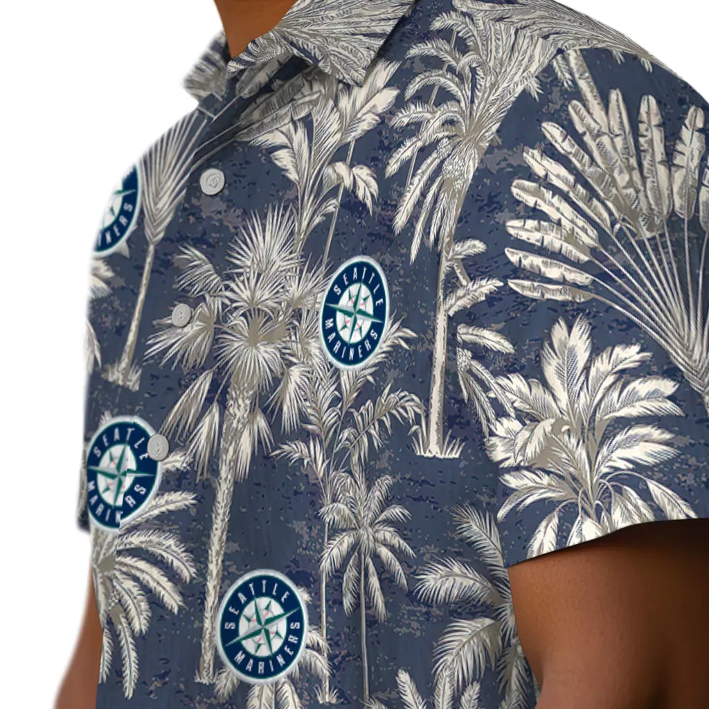 Seattle Mariners Hawaiian Shirt - Vintage Palm Tree | Moonbestprint
