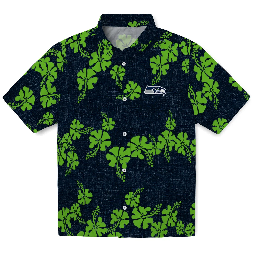 Seattle Seahawks Hawaiian Shirt - 50th State Flower | Moonbestprint