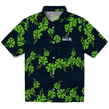 Seattle Seahawks Hawaiian Shirt - 50th State Flower | Moonbestprint