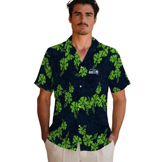 Seattle Seahawks Hawaiian Shirt - 50th State Flower | Moonbestprint