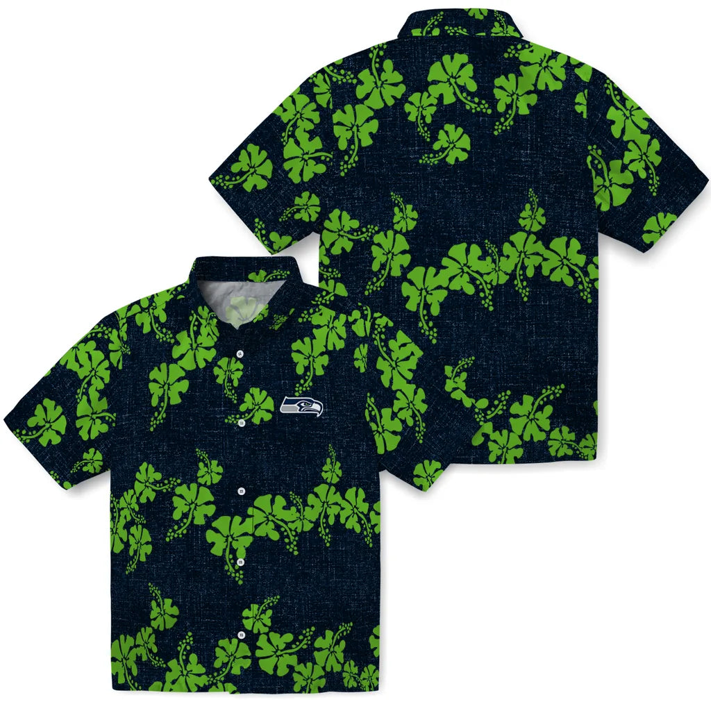 Seattle Seahawks Hawaiian Shirt - 50th State Flower | Moonbestprint