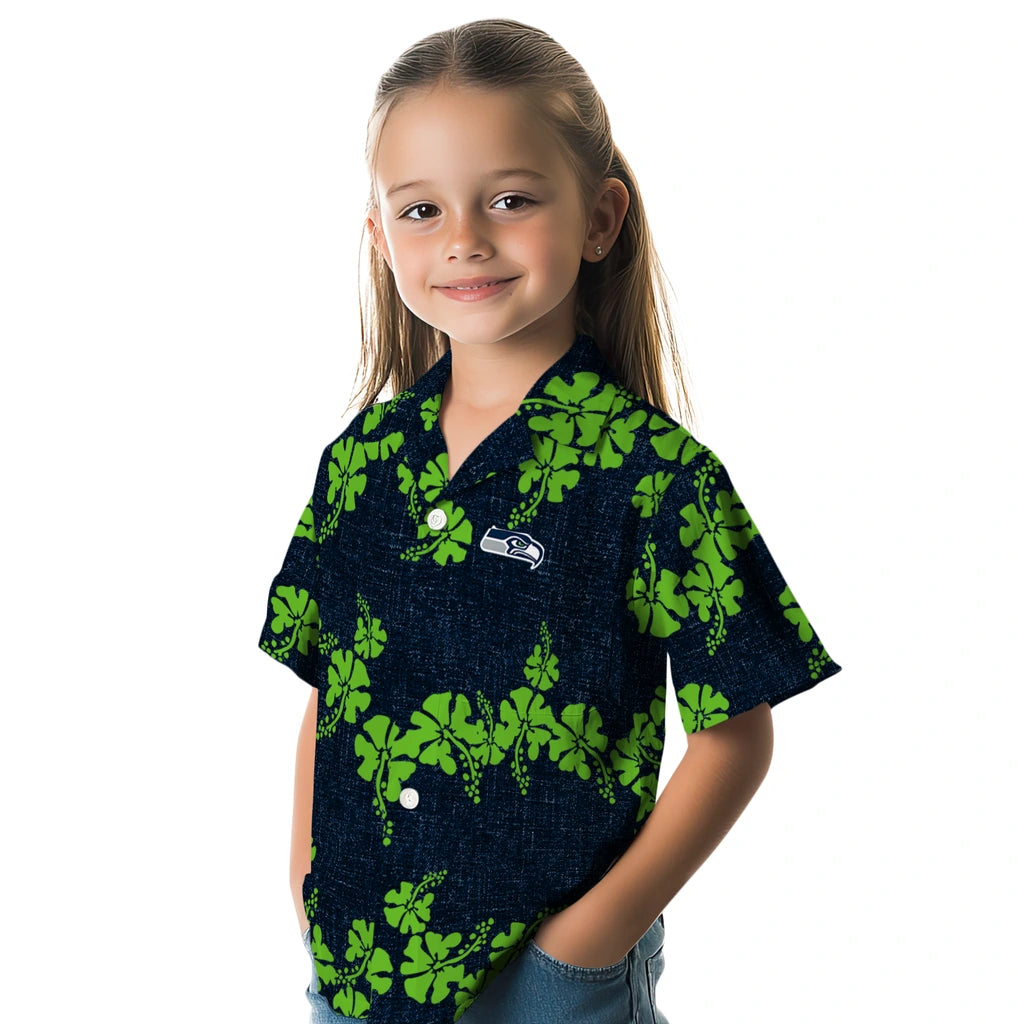 Seattle Seahawks Hawaiian Shirt - 50th State Flower | Moonbestprint