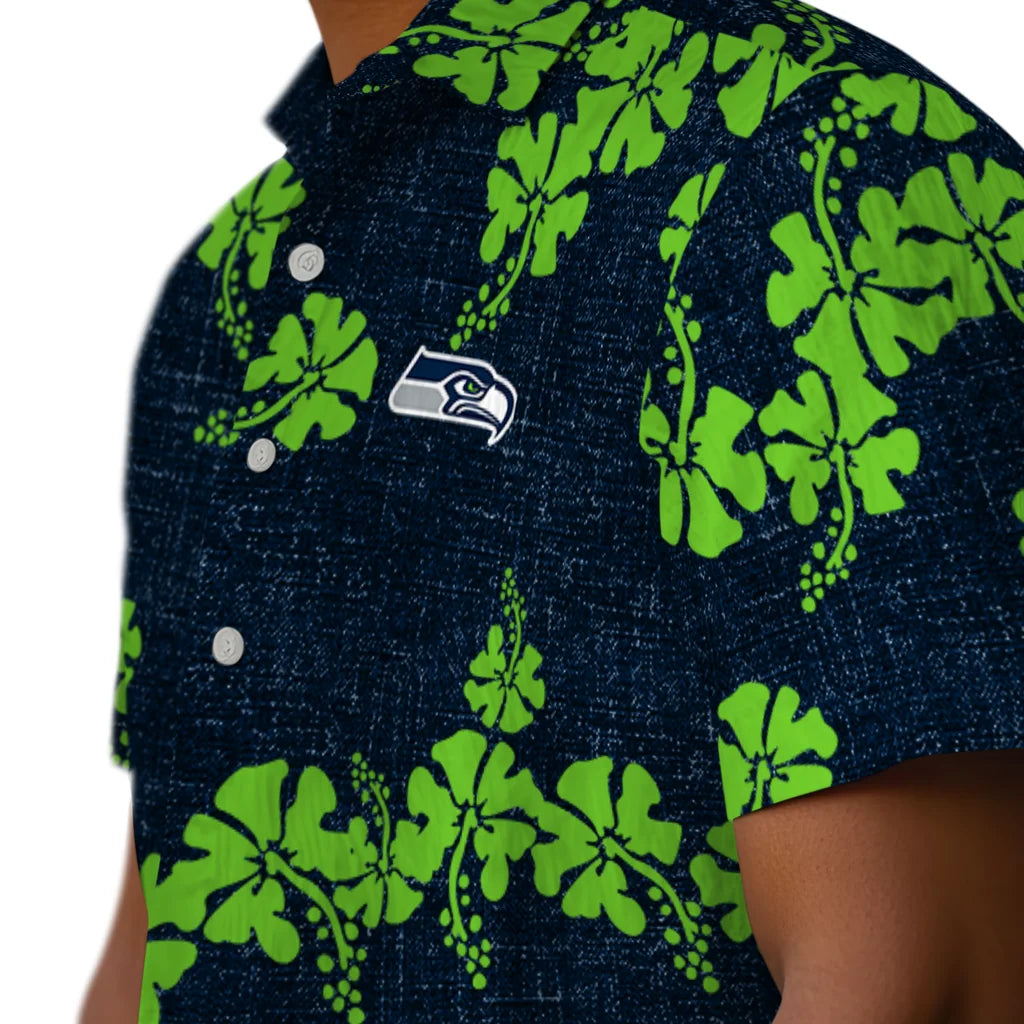 Seattle Seahawks Hawaiian Shirt - 50th State Flower | Moonbestprint