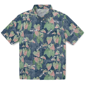 Seattle Seahawks Hawaiian Shirt - Anthurium Overlay | Moonbestprint