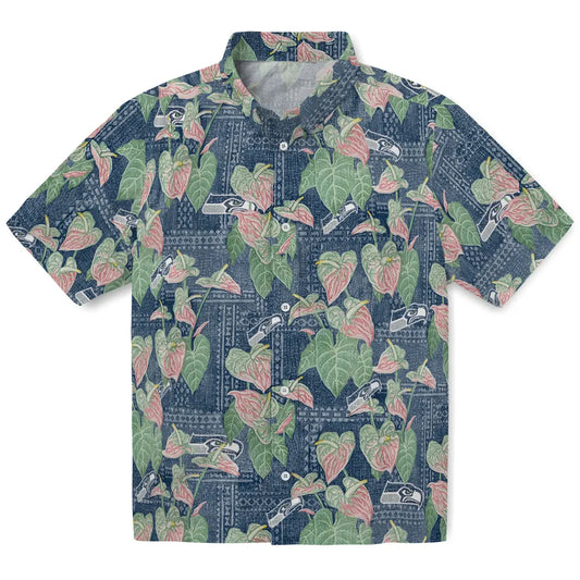 Seattle Seahawks Hawaiian Shirt - Anthurium Overlay | Moonbestprint