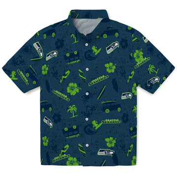 Seattle Seahawks Hawaiian Shirt - Beach Vibe | Moonbestprint