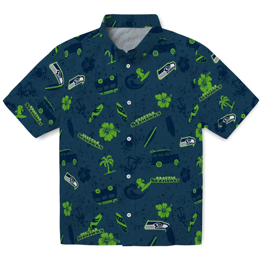 Seattle Seahawks Hawaiian Shirt - Beach Vibe | Moonbestprint