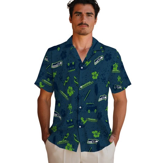 Seattle Seahawks Hawaiian Shirt - Beach Vibe | Moonbestprint